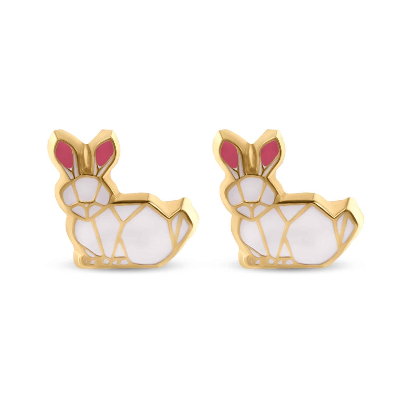 14E00430. - 14 Karat Yellow Rabbit Screw Back Earrings