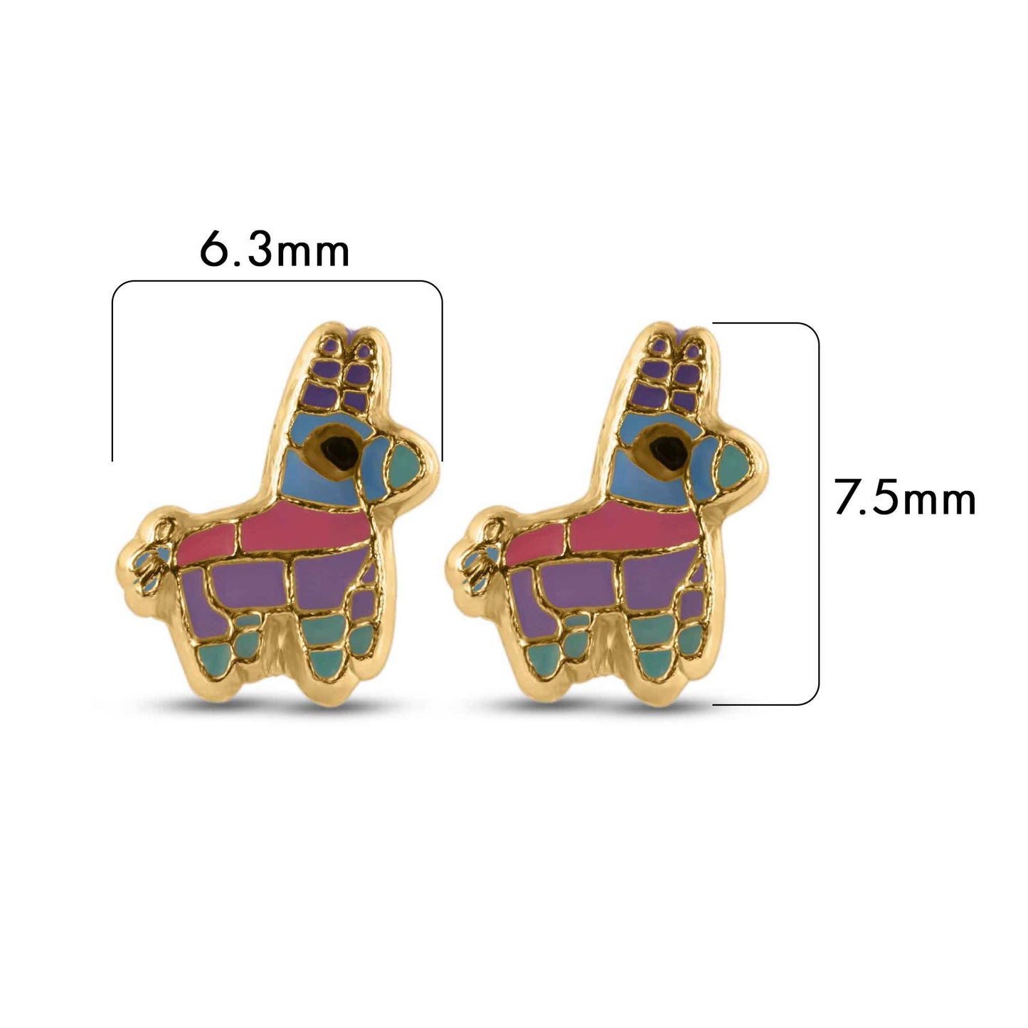 14E00431. - 14 Karat Yellow Pinata Screw Back Earrings