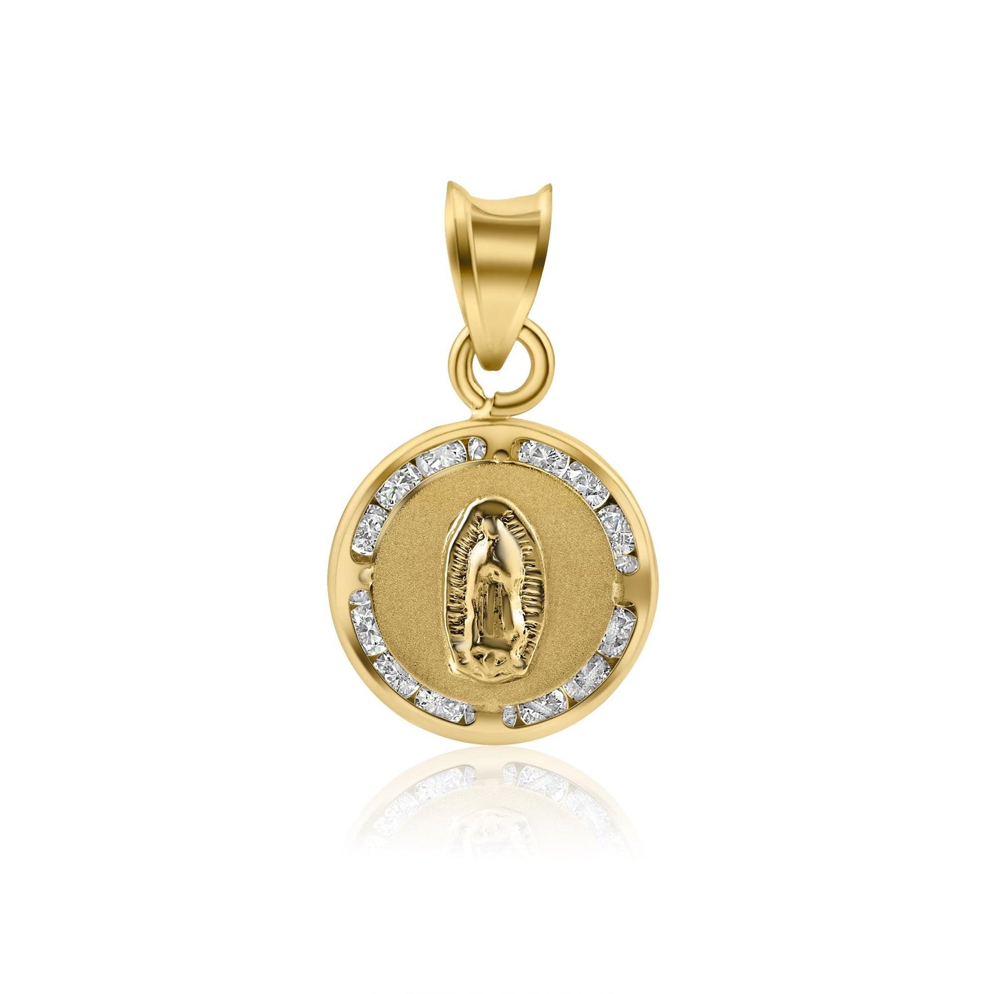 14 Karat Yellow Gold Guadalupe CZ Pendant | Silver Palace Inc.