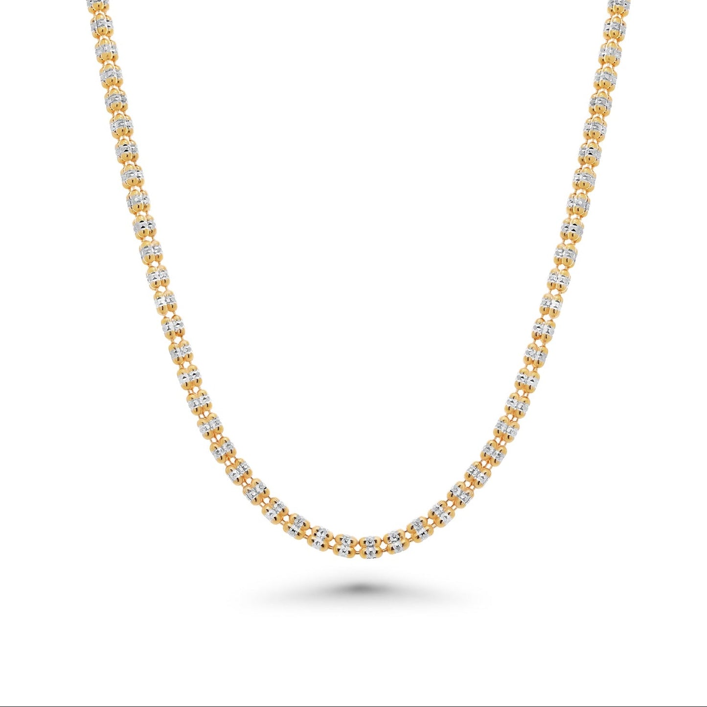 Gold Plated 925 Sterling Silver Ice 3 Sided Diamond Cut 180 3.6mm Chain or Bracelet - CH488GP