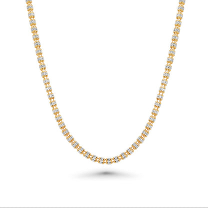 Gold Plated 925 Sterling Silver Ice 3 Sided Diamond Cut 180 3.6mm Chain or Bracelet - CH488GP
