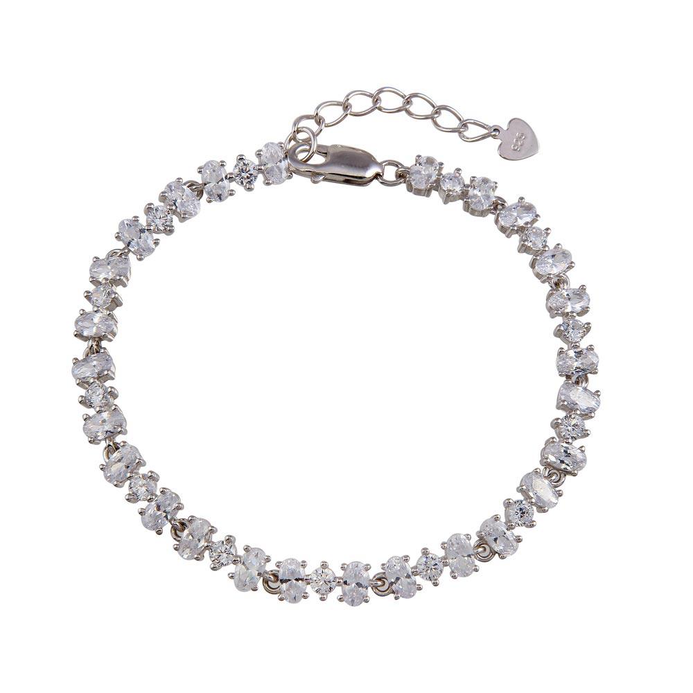 Silver 925 Rhodium Plated 5mm Link CZ Tennis Bracelet - BGB00341 | Silver Palace Inc.