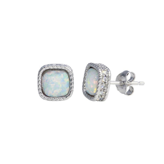 Silver 925 CZ Square Halo - BGE00662 | Silver Palace Inc.