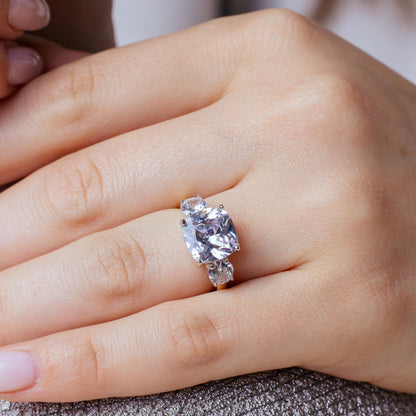 Rhodium Plated 925 Sterling Silver Past Present Future Ring - BGR01220RHD