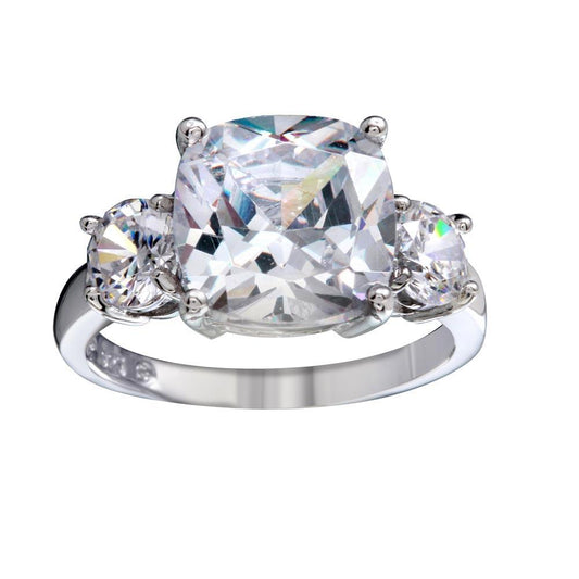 Silver 925 Rhodium Plated Past Present Future Ring - BGR01220RHD | Silver Palace Inc.