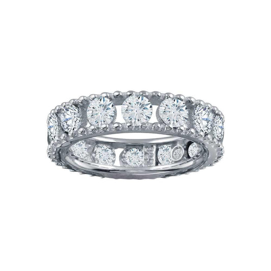 Rhodium Plated 925 Sterling Silver Round CZ Band - BGR01293CLR | Silver Palace Inc.