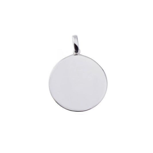 925 Sterling Silver High Polished Disc Engravable 16mm - SOP00126