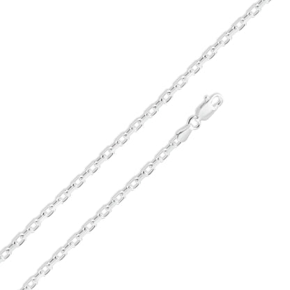 Silver 925 Diamond Cut Forzatina Link 100 Chain 2.6mm - CH19-100 | Silver Palace Inc.