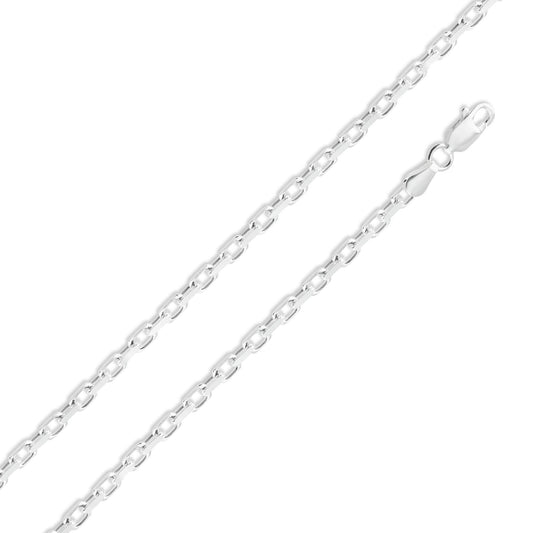 Silver 925 Diamond Cut Forzatina Link 120 Chain 3.2mm - CH19-120 | Silver Palace Inc.