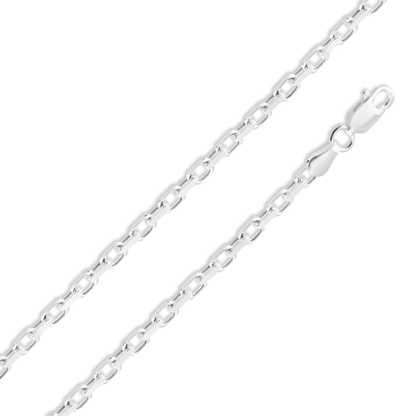 Silver 925 Diamond Cut Forzatina Link 160 Chain 4.7mm - CH19-160 | Silver Palace Inc.