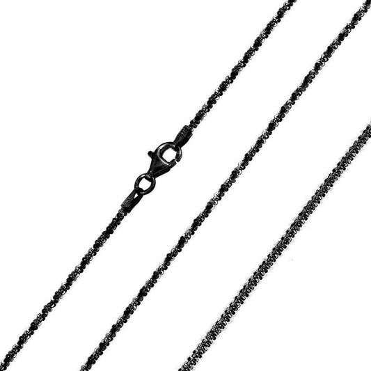 Silver 925 Black Rhodium Plated Roc 025 Chain 1.4mm - CH251A BLK | Silver Palace Inc.