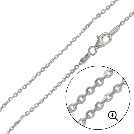 Rhodium Plated 925 Sterling Silver Brillantina DC 050 Chain 2.1mm - CH278 RH | Silver Palace Inc.