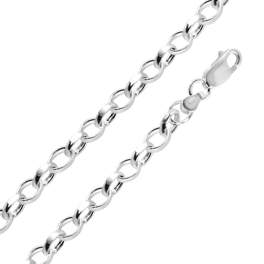 Silver Flat Wire 4 Wided DC Oval Rolo 090 Chains 5.3mm  - CH31