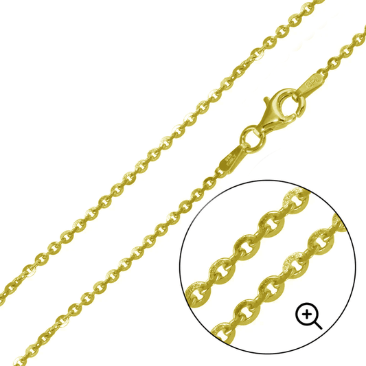 Silver 925 Gold Plated Brillantina DC 050 Chain 2.1mm - CH399 RH | Silver Palace Inc.