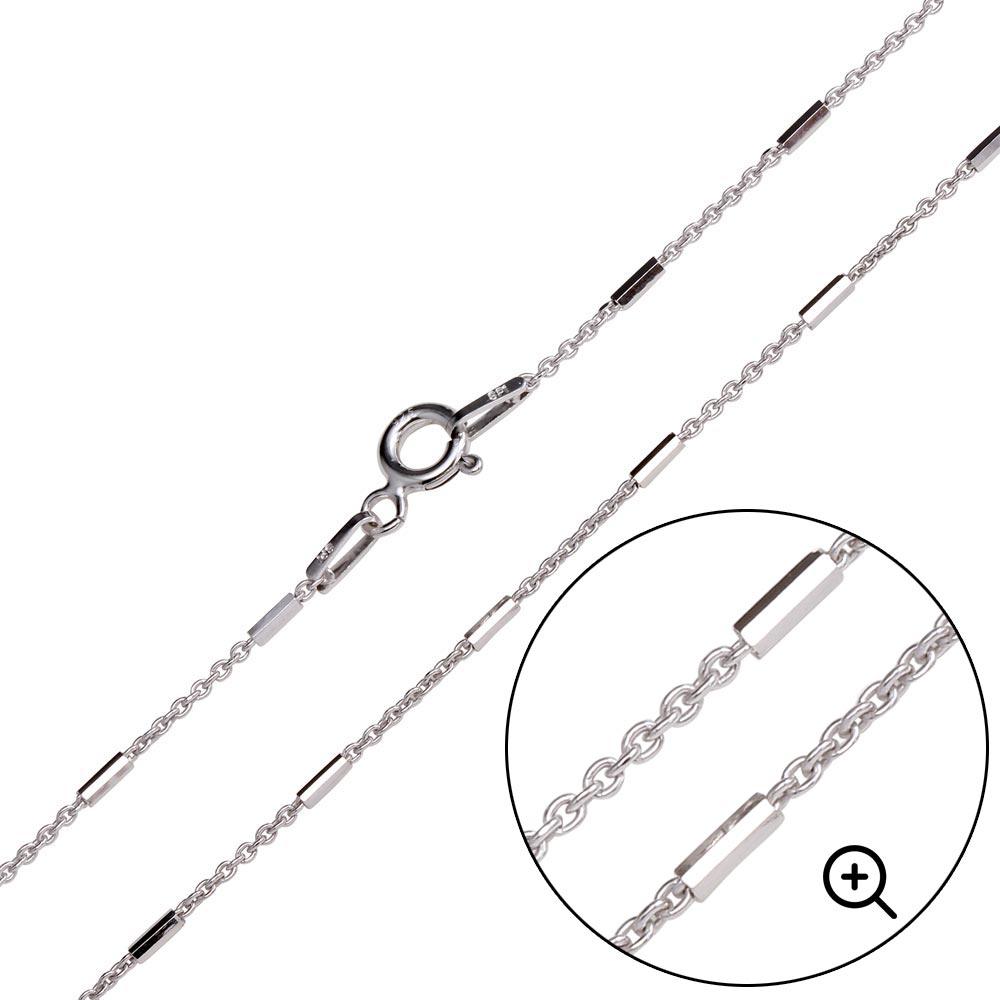 Rhodium Plated 6 Sided Diamond Cut Tube Chains 1.1mm - CH452 RH | Silver Palace Inc.