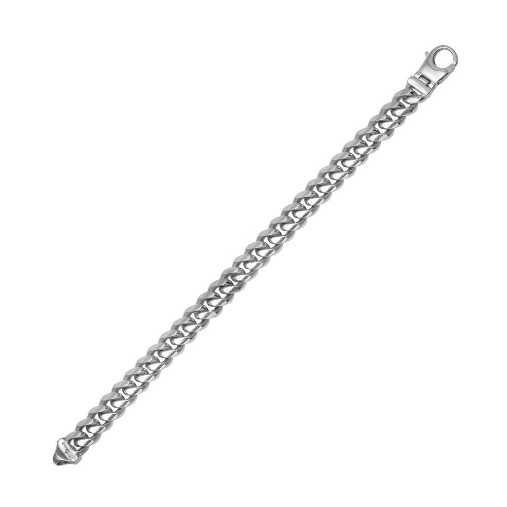 Silver 925 Rhodium Plated 2 Sided Miami Curb Bracelet 8.6mm - CH456 RH BR | Silver Palace Inc.