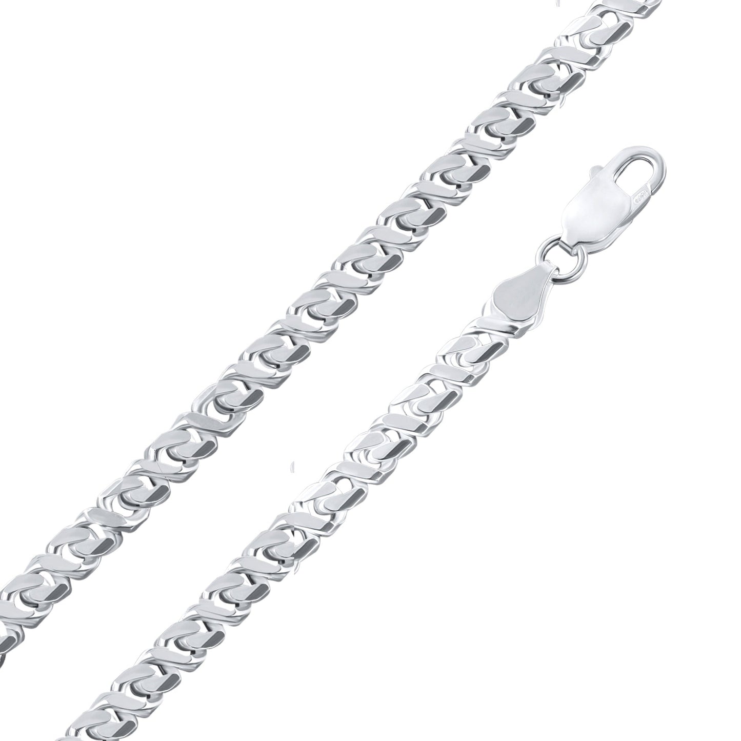 Sterling Silver Dollar Cuban Diamond Cut 180 5.3mm Chain - CH829