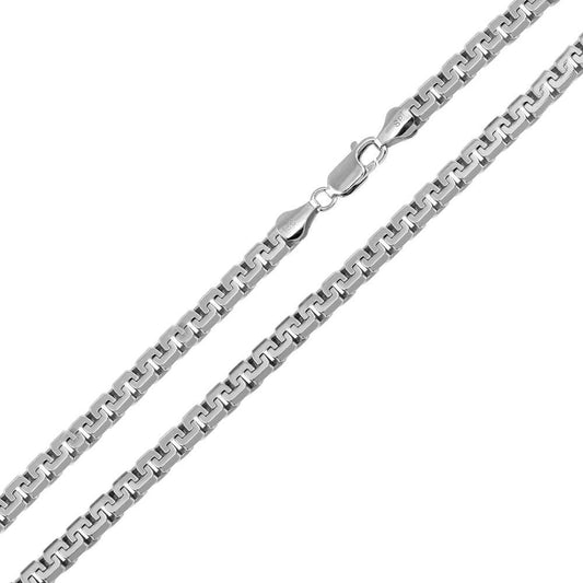 Silver 925 Rhodium Plated Shiny Box Greek 300 Chains 5mm - CH952 RH | Silver Palace Inc.