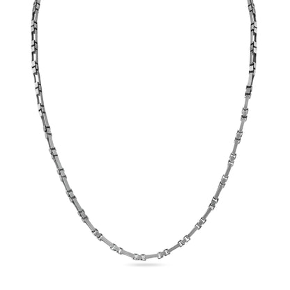 925 Sterling Silver Gun Metal Figaro Box 2.3mm Chain - CH958