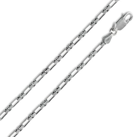 Silver 925 Black Rhodium Figaro Box 2.3mm Chain - CH958 | Silver Palace Inc.