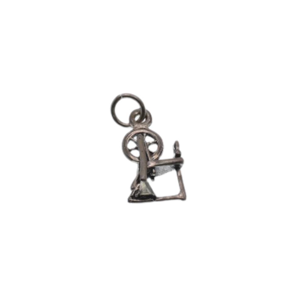 925 Silver Oxidized Spinning Wheel Charm- CHARM0065