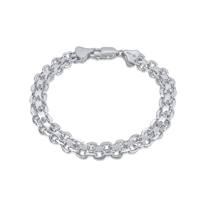 Sterling Silver Double Link Bracelet 7.8mm - CHHB004