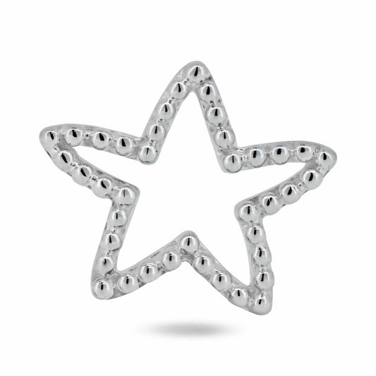 925 Sterling Silver Basic Bubble Open Star Charm - CHARM0019 | Silver Palace Inc.