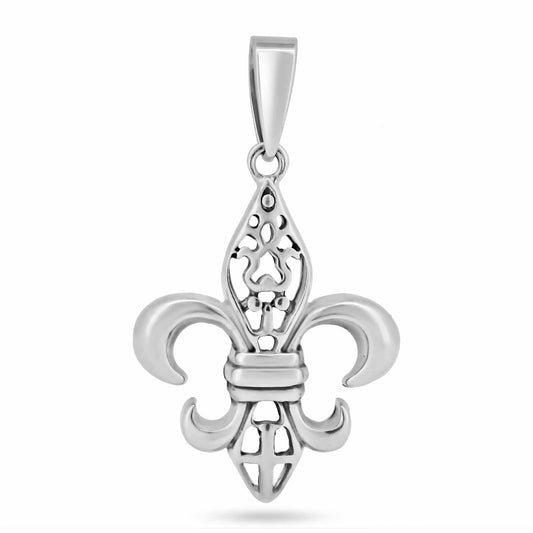 925 Sterling Silver Basic Fleur De Lis Charm - CHARM0023 | Silver Palace Inc.