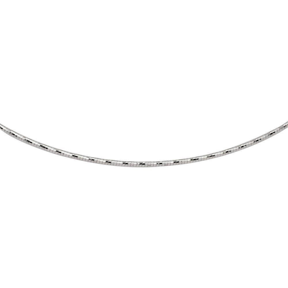 Rhodium Plated 925 Sterling Silver DC Omega Box Chain 1.4mm - CH900 RH | Silver Palace Inc.