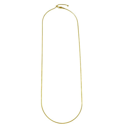 Gold Plated 925 Sterling Silver Round Snake Slider Adjustable Chain Necklace - DIN00012GP