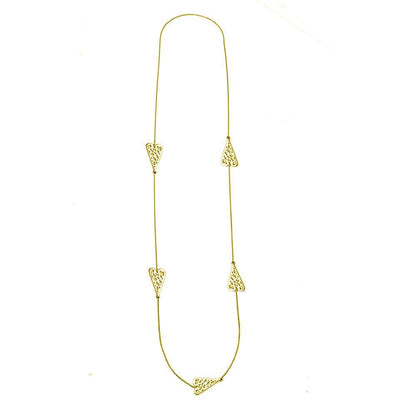 Gold Plated 925 Sterling Silver 5 Heart Necklace - DIN00017GP