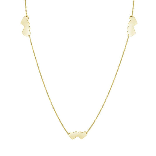 Silver 925 Gold Plated Double Heart Necklace - DIN00020GP | Silver Palace Inc.
