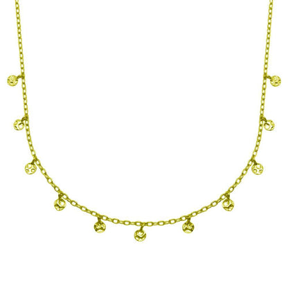 Silver 925 Gold Plated Confetti Choker Necklace - DIN00092GP | Silver Palace Inc.