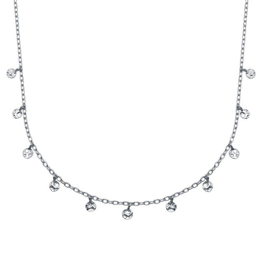 Silver 925 Rhodium Plated Confetti Choker Necklace - DIN00092 | Silver Palace Inc.