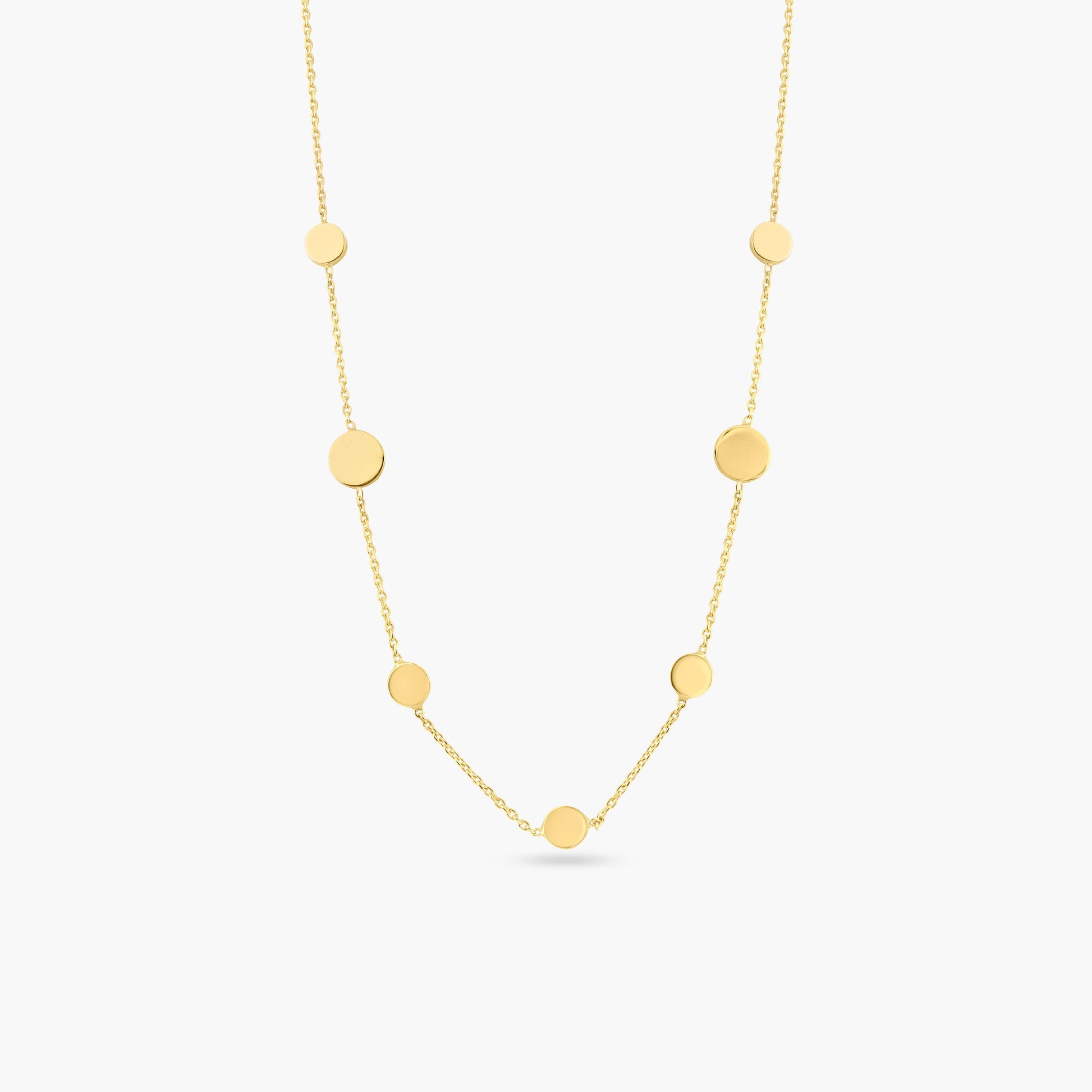 Silver 925 Gold Plated Disc Chain Necklace - ECN00067GP | Silver Palace Inc.