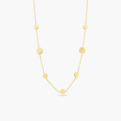 Silver 925 Gold Plated Disc Chain Necklace - ECN00067GP | Silver Palace Inc.