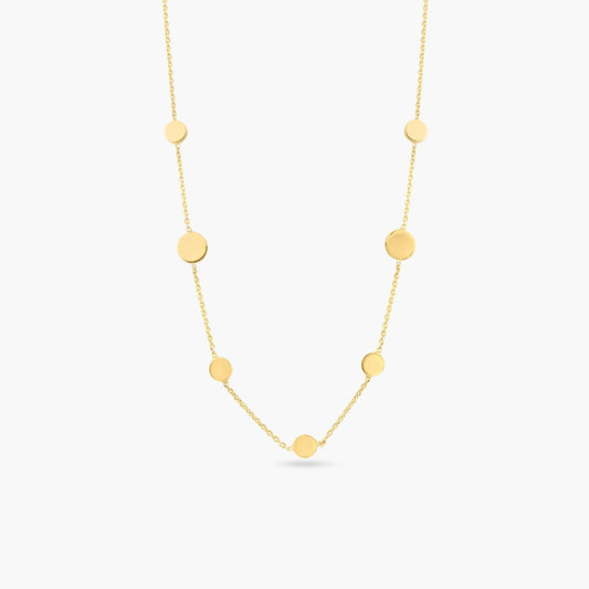 Silver 925 Gold Plated Disc Chain Necklace - ECN00067GP | Silver Palace Inc.