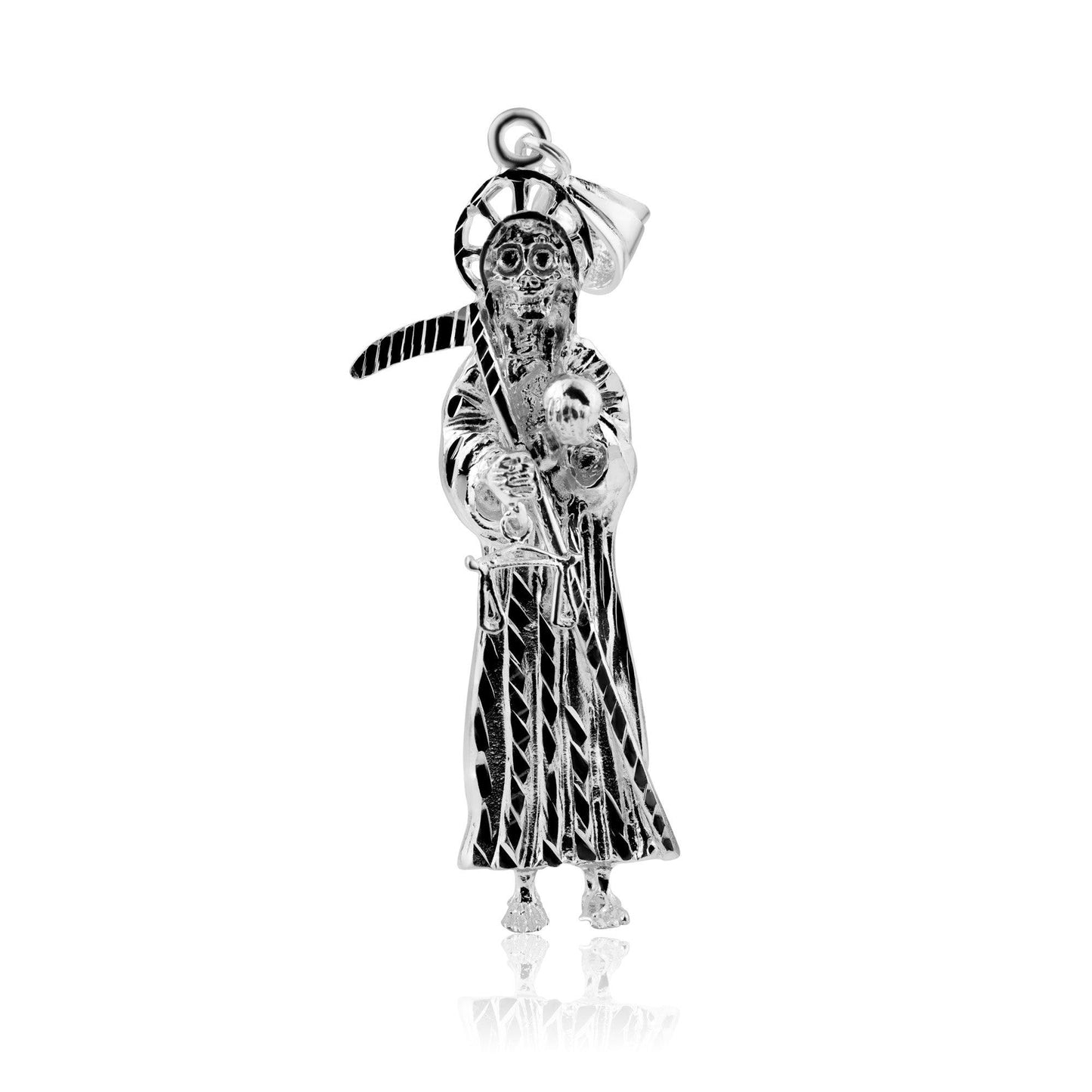 Silver 925 Non Plated Grim Reaper Pendant - EJP00001 | Silver Palace Inc.