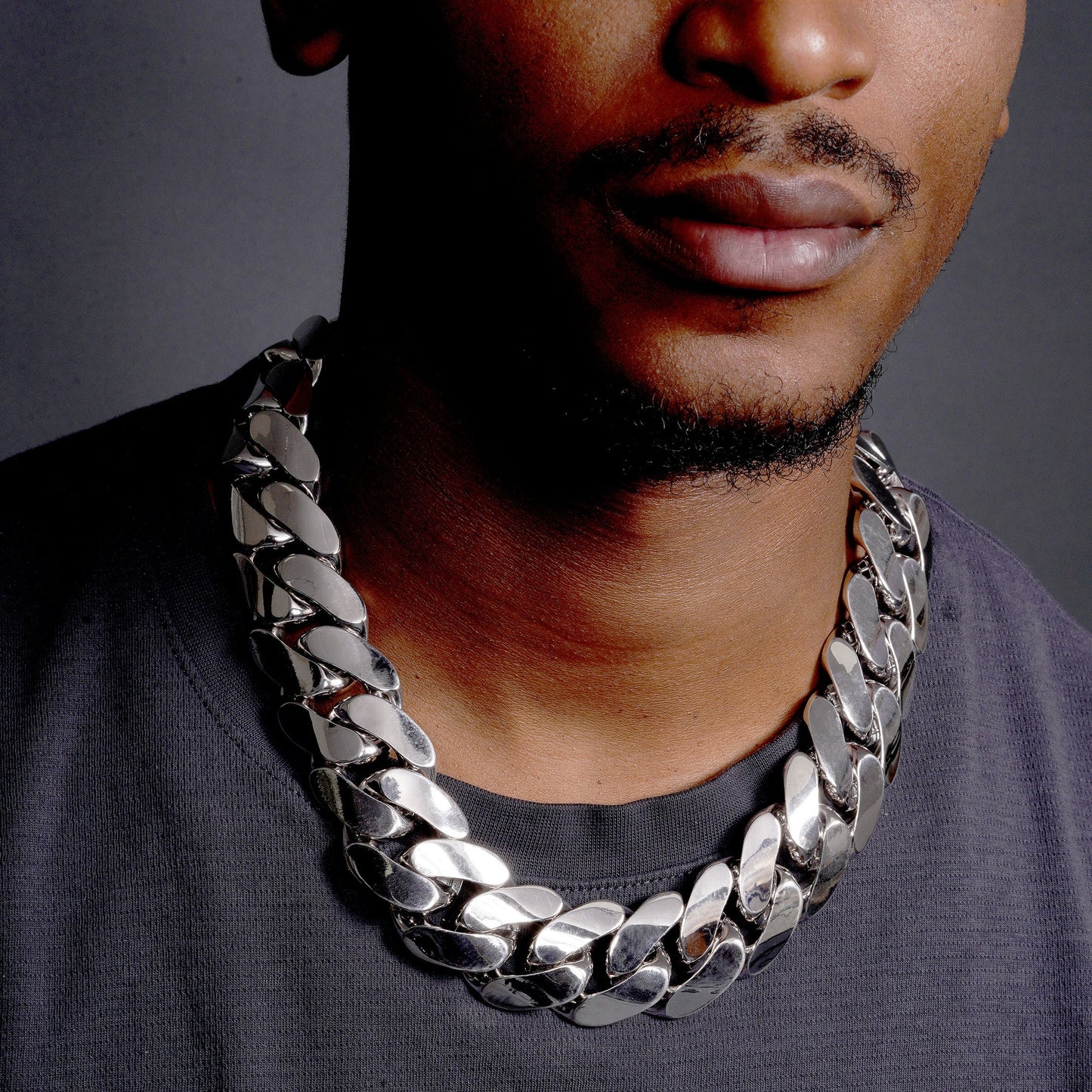 Rhodium Plated 925 Sterling Silver Hollow 30.5mm Miami Cuban Necklace or Bracelet - GMB00144