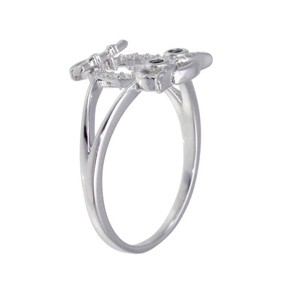 Rhodium Plated 925 Sterling Silver Owl Ring - GMR00300