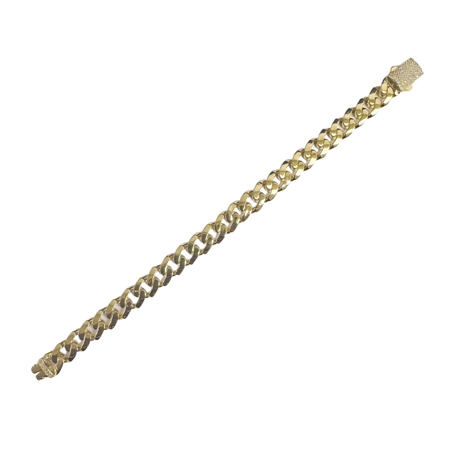 Gold Plated 925 Sterling Silver Miami Cuban Hollow Link Bracelet 9.6mm - GMB00082GP