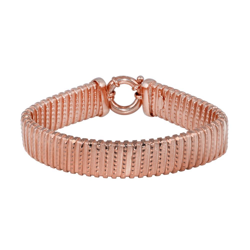 Closeout-925 Rose Gold Plated Mesh Italian Bracelet - JPB00017RGP | Silver Palace Inc.