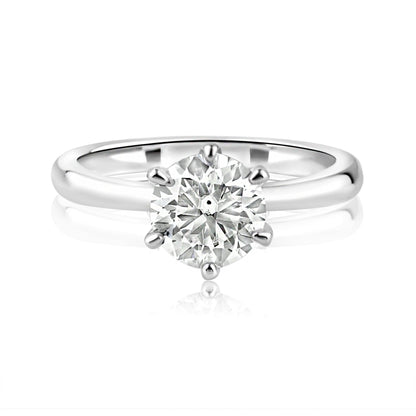 Rhodium Plated 925 Sterling Silver 1 Carat Moissanite Ring - MBGR00001 | Silver Palace Inc.