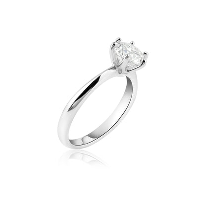 Rhodium Plated 925 Sterling Silver 1 Carat Moissanite Ring - MBGR00001