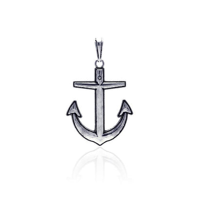 Silver 925 Oxidized Anchor Pendant - OXP00018 | Silver Palace Inc.