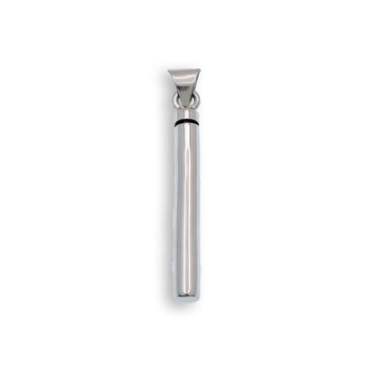 High Polished 925 Sterling Silver Cylinder Memorial Screw Top Bail Pendant - OXP00071