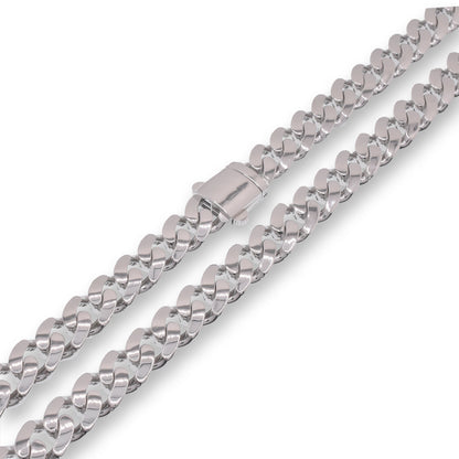 Rhodium Plated 925 Sterling Silver Miami Curb Link 10.5mm Chain - PAN00241