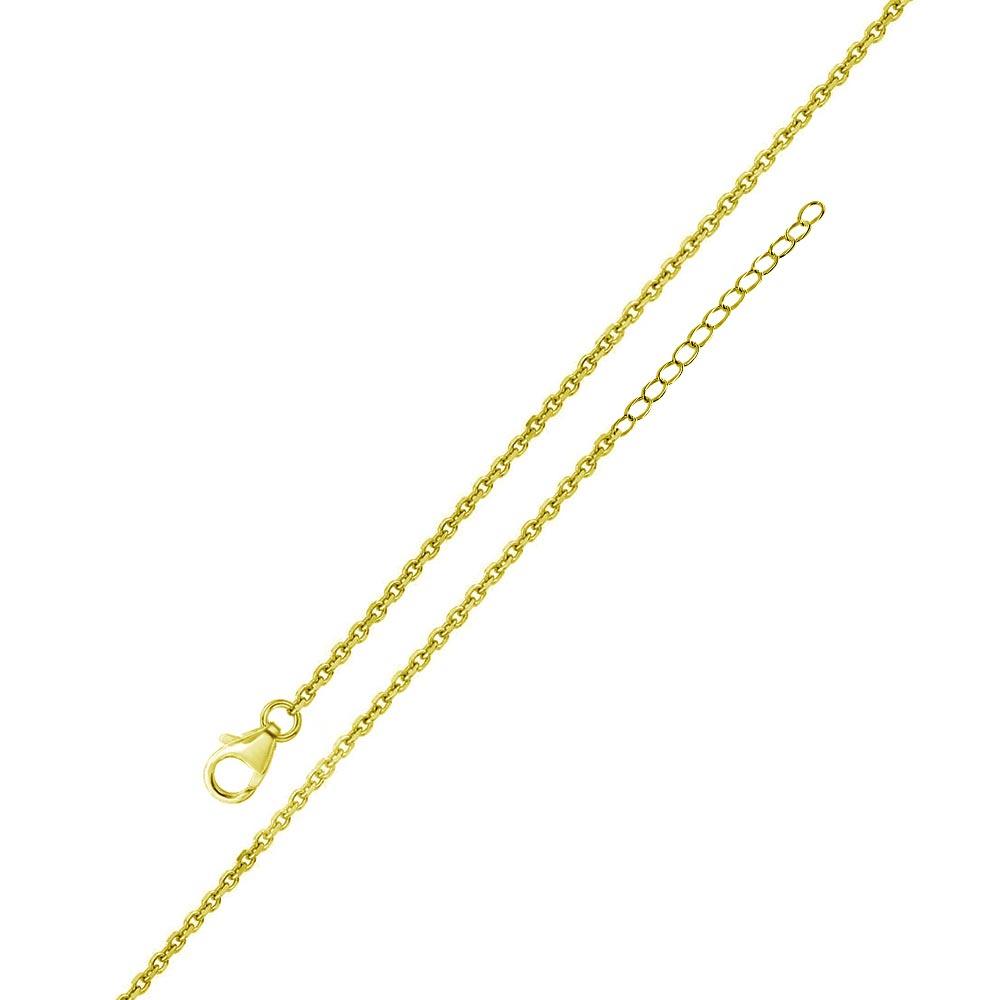 Silver 925 Gold Plated Adjustable Extension Chain 1.2mm - S025GP-CLAW | Silver Palace Inc.