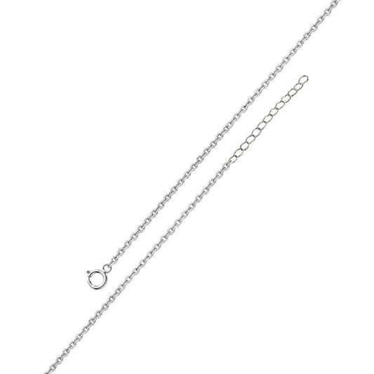 Silver 925 Rhodium Plated Adjustable Extension Chain 1.2mm - S025RH-SPRING | Silver Palace Inc.