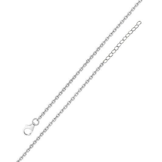 Silver 925 Rhodium Plated Adjustable Extension Chain 1.6mm - S040RH-CLAW | Silver Palace Inc.